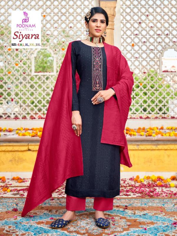 Poonam Siyara Festive Wear Silk Designer Readymade Collection